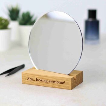 Gent's Grooming Mirror With Personalised Stand, 3 of 10