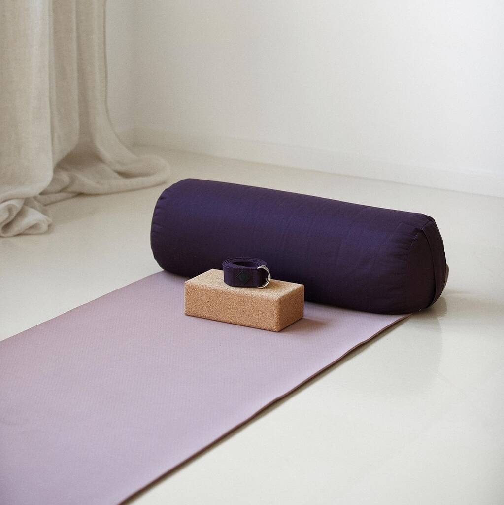 Yoga Bolster Round Burgundy Large By Bell & Blue