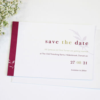 Date Floral Wedding Invitation Set, 3 of 6