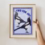 Two For Joy Baby Blue Magpie Art Print, thumbnail 9 of 11