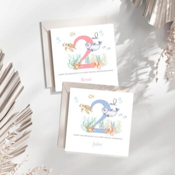 Under The Sea Birthday Card, Any Age For Daughter, Granddaughter, 2 of 4