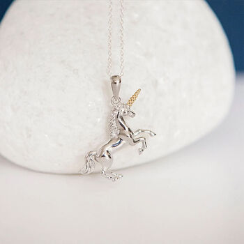 Unicorn Necklace In Sterling Silver, 2 of 10