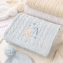 Personalised White Baby Blanket – Moon And Stars Initial Embroidery, thumbnail 4 of 11