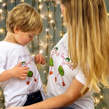 Christmas T Shirt Set With A Child's Drawing, 4 of 6