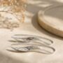Sterling Silver Hammered Long Wave Drop Earrings, thumbnail 8 of 10