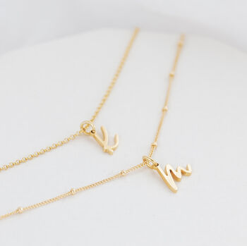 Gold Irena Script Initial Necklace, 2 of 10