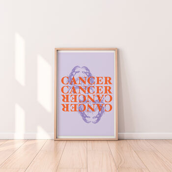Cancer Typography Zodiac Print, 6 of 6