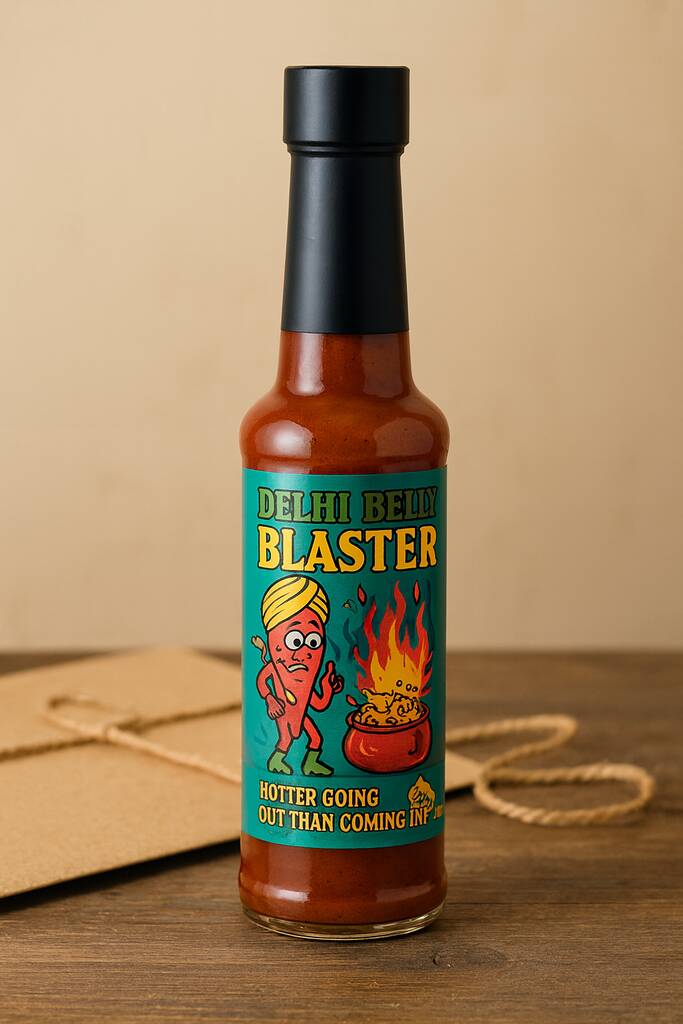 Fire Foods Delhi Belly Blaster – Indian Curry Spiced Hot Sauce, 1 of 2
