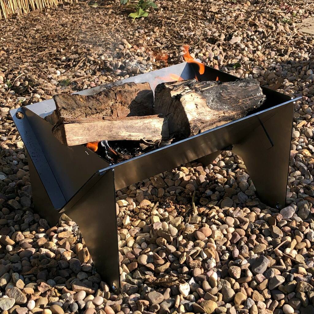 Flat Pack Portable Metal Firepit With Optional Ash Tray, 1 of 9