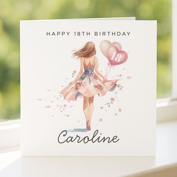 Personalised 18th Birthday Card For Daughter Balloons, 2 of 8