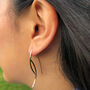 Ellipse Rose/Gold Plated Sterling Silver Drop Earrings, thumbnail 6 of 7