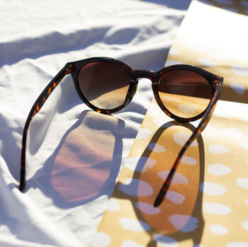 Front Lens Rounded Classic Pin Sunglasses In Tortoise Shell, 3 of 3