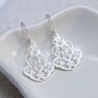 Sterling Silver Dangly Indian Hearts Earrings, thumbnail 6 of 8