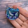 Shaker Whale Enamel Pin – Glitter Quicksand Ocean Bubbles, thumbnail 2 of 5