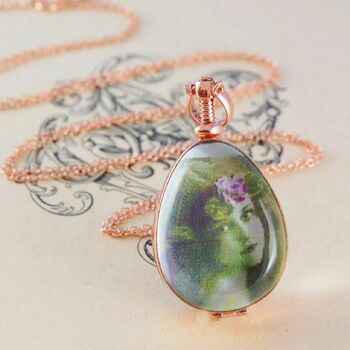 Teardrop Glass Photo Locket Sterling Silver Necklace, 5 of 6