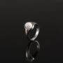 Silver Natural Pine Stone Signet Ring Steel Ring For Men, thumbnail 3 of 7