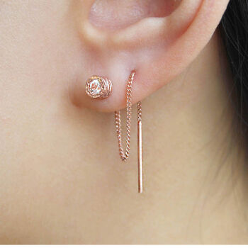 Chain Threader Topaz November Birthstone Earrings, 6 of 7