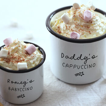 Personalised Set Of Mugs For Coffee And Babyccino, 2 of 4