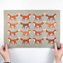 Red Foxes Large Fabric Placemat, thumbnail 8 of 11