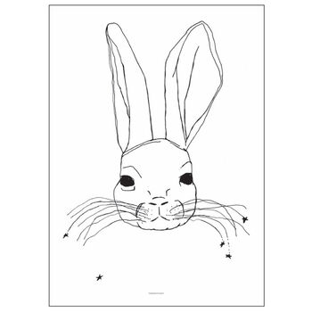 Monochrome Little King Rabbit Art Print, 2 of 2