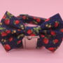 Navy Blue Strawberry Dog Bow Tie, thumbnail 2 of 9