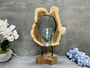 40cm Molten Glass Hanging Bowl On Teak Root Base, thumbnail 2 of 12