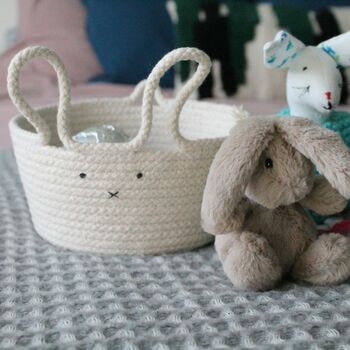 Childrens Bunny Storage Rope Basket, 3 of 5