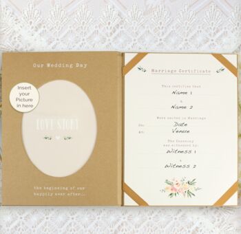 Personalised Wedding Certificate Display Book, 3 of 4