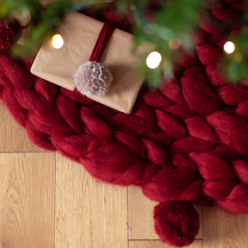 Giant Knit Christmas Tree Skirt, 2 of 6