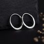 Sterling Silver Hammered Hoop Sleeper Earrings, thumbnail 3 of 9
