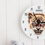 Personalised Leopard Face Bedroom Wall Clock, thumbnail 3 of 4