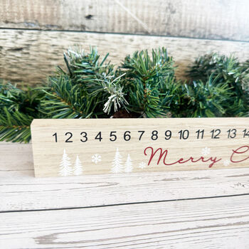 Wooden Santa Claus Advent Calendar Countdown Decor, 4 of 6