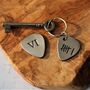 6th Anniversary Iron Guitar Pick Key Ring Or Token, thumbnail 5 of 9