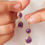 Purple Amethyst Double Gemstone Dangle Earrings, thumbnail 4 of 12