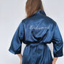 Navy Embroidered Bridesmaid Robes, thumbnail 3 of 5