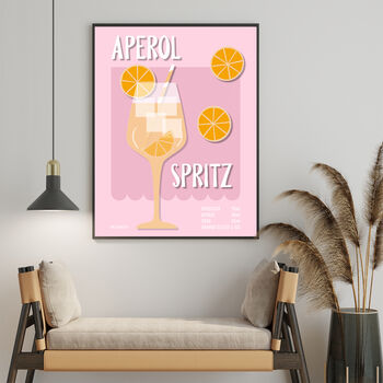 Aperol Spritz Cocktail Print Four Colour Options, 8 of 8