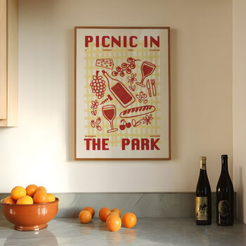 Picnic Print | Picnic In The Park | Kitchen Wall Art | Retro Mid Century Summer Poster, 4 of 7