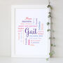 Personalised 60th Birthday Word Art Gift For Her, thumbnail 3 of 9