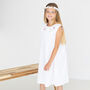Girl's White Cotton Dragonfly Nightdress, thumbnail 2 of 5