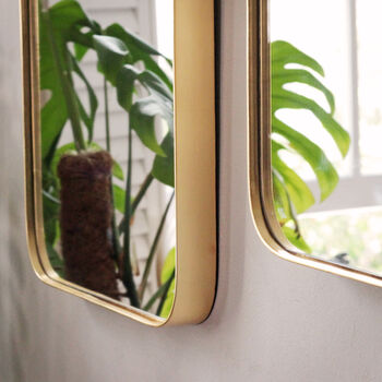 Square Gold Framed Mirrors, 2 of 2