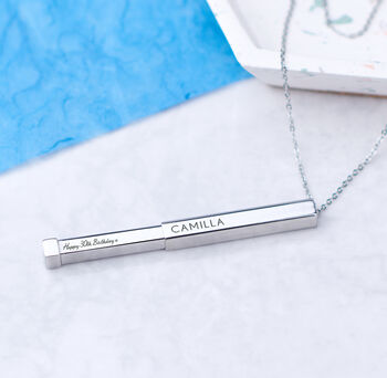 Personalised Secret Message Bar Necklace, 5 of 9