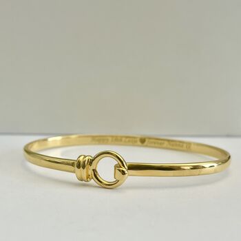 Gold Vermeil Oval Bracelet Bangle – Personalised Gift Bracelet, 10 of 10
