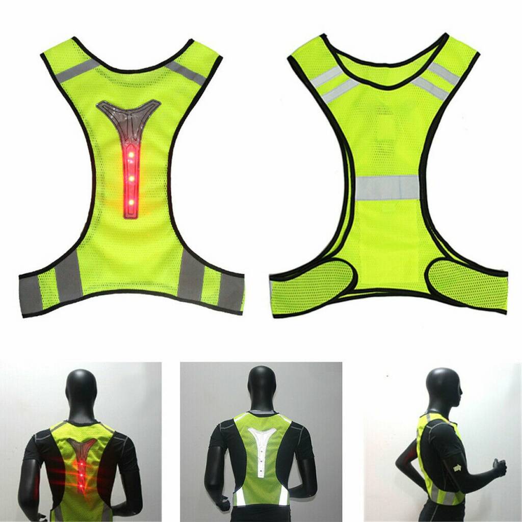 High Vis, LED Lights Reflective Cycling/Running Vest By Air Armor