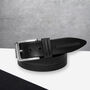 Men's Thick Full Grain Ribbed Leather Belt, thumbnail 1 of 6