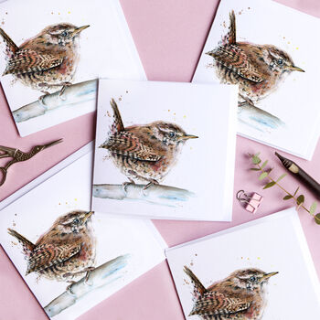 Inky Wren Blank Greeting Card, 3 of 4