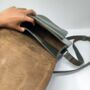 Leather Saddle Bag Crossbody Sam In Khaki Green, thumbnail 6 of 6