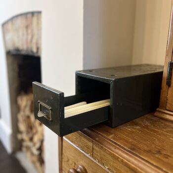 Vintage Industrial Metal Filing Drawer, 5 of 6