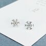 Let It Snow Sterling Silver Snowflake Stud Earrings, thumbnail 2 of 5