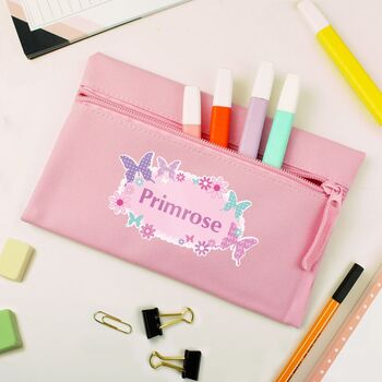 Personalised Butterfly Pencil Case In Pink, 2 of 2