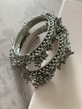 Sehmat Silver Plated Ghungroo Bangles Two.Six, 3 of 4